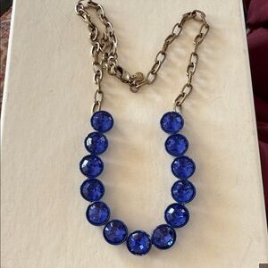 J Crew statement necklace blue glass